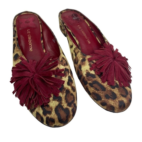 Liz Claiborne Riva Animal Print Slip On Heels - Picture 1 of 8